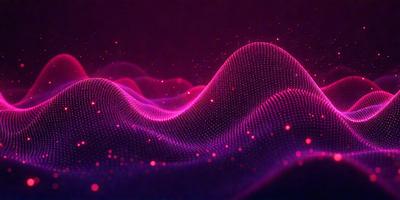 The primary subject of the image is a purple wave or a purple sound wave. The setting is a dark background, which contrasts with the purple wave. The visual style is a digital art or illustration, as the wave appears to be a pattern or texture. The colors and mood of the image are predominantly purple, creating a calming and serene atmosphere.