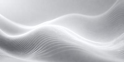 The primary subject of the image is a white wave or ripple pattern, which appears to be a digital art or illustration. The setting is a white background, and the visual style is a combination of digital art and illustration. The dominant colors are white and gray, creating a clean and minimalist atmosphere.