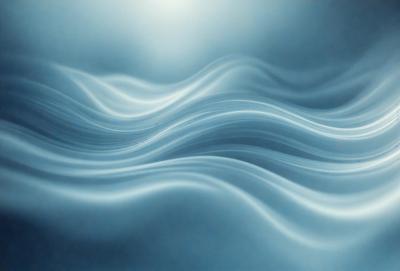 The primary subject of the image is a wave, which is the main object, scene, or focus of the image. The wave is depicted in a digital art style, with a blue background and a white and blue color scheme. The wave is shown in a close-up view, emphasizing its shape and texture. The overall atmosphere of the image is serene and calming, as the wave gently rises and falls in the ocean.