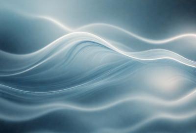 The primary subject of the image is a wave, which is the main object, scene, or focus of the image. The wave is depicted in a blue and white color scheme, giving it a serene and calming atmosphere. The setting or background of the image is a blue sky, which provides a contrasting and complementary backdrop to the wave. The visual style of the image is a combination of photo and digital art, creating a unique and artistic representation of the wave.