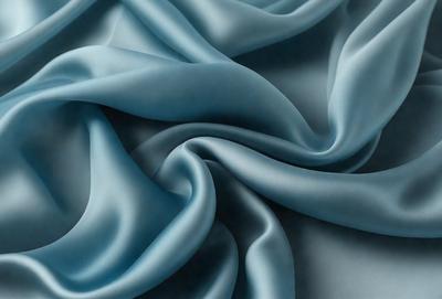 The primary subject of the image is a blue fabric, which is the main object, scene, or focus of the image. The setting or background is a blue cloth, and the visual style is a photo. The dominant colors and overall atmosphere are blue and serene.
