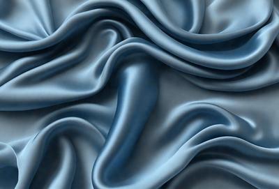 The primary subject of the image is a blue fabric with a pattern of swirls and waves. The setting is a blue background, which complements the fabric's color. The visual style is a digital art, as the fabric appears to be a digital rendering. The colors and mood of the image are predominantly blue, creating a calm and serene atmosphere.