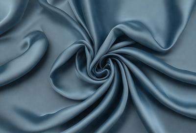 The primary subject of the image is a blue fabric, which appears to be a piece of cloth or a curtain. The setting is a room with a blue background, which complements the blue fabric. The visual style is a close-up of the fabric, showcasing its texture and details. The colors and mood of the image are predominantly blue, creating a calm and serene atmosphere.