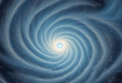 The primary subject of the image is a spiral pattern, which is the main object, scene, or focus of the image. The spiral pattern is set against a blue background, giving it a vibrant and lively appearance. The visual style of the image is digital art, as it is a computer-generated representation of the spiral pattern. The dominant colors in the image are blue and white, creating a sense of depth and dimension.