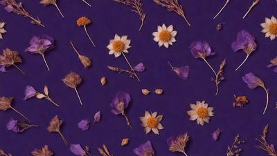 The primary subject of the image is a close-up of a purple flower, which is the main focus of the image. The setting is a purple background, which complements the flower's color. The visual style is a close-up, which emphasizes the flower's details. The colors and mood of the image are predominantly purple, creating a calm and serene atmosphere.