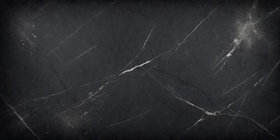 The primary subject of the image is a black marble countertop with a white vein running through it. The setting is a kitchen, and the visual style is a close-up of the marble countertop. The colors and mood of the image are predominantly black and white, giving it a classic and elegant appearance.