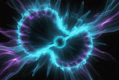 The primary subject of the image is a blue, purple, and green neon light, which appears to be a part of a larger artistic piece. The setting is a dark background, which contrasts with the vibrant colors of the neon light. The visual style of the image is a combination of digital art and illustration, creating a unique and captivating display. The dominant colors of the image are blue, purple, and green, which evoke a sense of creativity and artistic expression.
