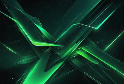 The primary subject of the image is a green and black abstract design. The setting is a dark background, which contrasts with the bright green and black colors of the design. The visual style appears to be a digital art or illustration, as it is a complex and intricate pattern. The overall atmosphere is one of modernity and creativity, as the design is both visually striking and thought-provoking.
