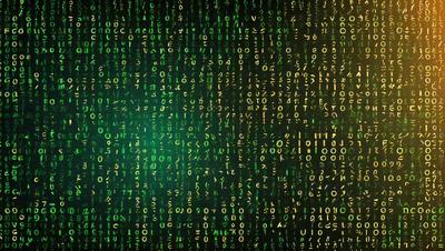 The primary subject of the image is a close-up of a computer screen displaying a pattern of green and black binary code. The setting is a dark background, which contrasts with the bright green and black colors of the code. The visual style is a digital art or illustration, as the pattern appears to be a deliberate design rather than a random arrangement of characters. The overall atmosphere is one of complexity and intricacy, as the binary code is a fundamental aspect of modern technology.