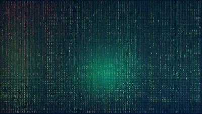 Primary subject: Digital art
Setting/background: A green background with a lot of binary code
Visual style: Digital art
Colors and mood: The image is colorful and has a futuristic, technological vibe.