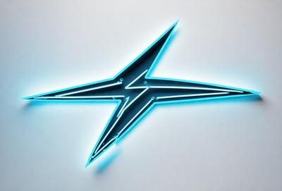 The primary subject of the image is a blue star. The setting is a white wall, and the visual style appears to be a digital art or illustration. The dominant colors are blue and white, creating a calm and serene atmosphere.