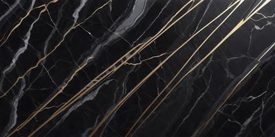 The primary subject of the image is a marble countertop with a gold-colored design. The setting is a kitchen, and the visual style is a close-up of the marble countertop. The colors and mood of the image are predominantly black and gold, giving it a luxurious and elegant appearance.