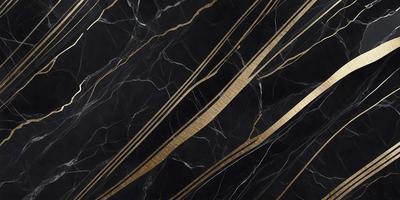 The primary subject of the image is a marble countertop with a gold-colored design. The setting is a kitchen, and the visual style is a close-up of the marble countertop. The colors and mood of the image are predominantly black and gold, giving it a luxurious and elegant appearance.