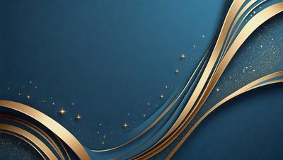 The primary subject of the image is a blue background with gold stars. The setting is a blue wall, and the visual style is a digital art or illustration. The dominant colors are blue and gold, creating a calm and serene atmosphere.
