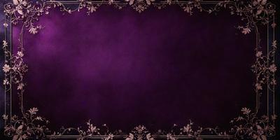Purple background with a pattern of leaves.