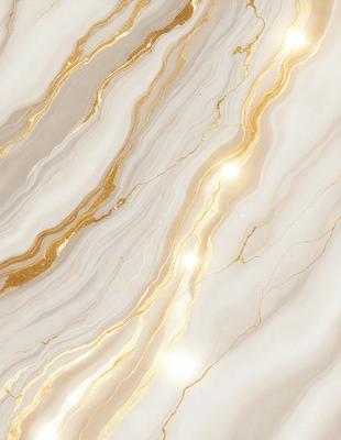 The primary subject of the image is a marble countertop with a gold-colored pattern. The setting is a kitchen, and the visual style is a close-up of the marble countertop. The colors and mood of the image are warm and elegant, with the gold pattern adding a touch of luxury to the overall atmosphere.