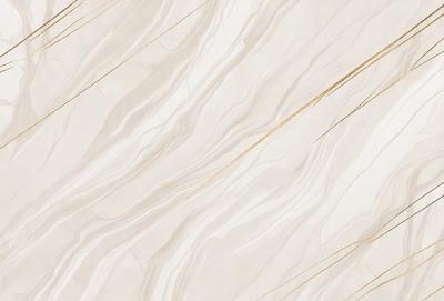 The primary subject of the image is a marble wall with a gold stripe. The setting is a room with a white marble wall, and the visual style is a close-up of the wall. The dominant colors are white and gold, creating a luxurious and elegant atmosphere.