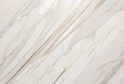 The primary subject of the image is a marble wall with a gold-colored design. The setting is a room with a white background. The visual style is a close-up of the marble wall, showcasing the intricate gold patterns. The colors and mood of the image are elegant and sophisticated, with the gold accents adding a touch of luxury to the marble wall.