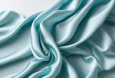 The primary subject of the image is a blue fabric, which is the main object, scene, or focus of the image. The setting is a white background, which provides a clean and uncluttered environment for the fabric. The visual style is a close-up of the fabric, showcasing its texture and details. The colors and mood of the image are predominantly blue, creating a calm and serene atmosphere.