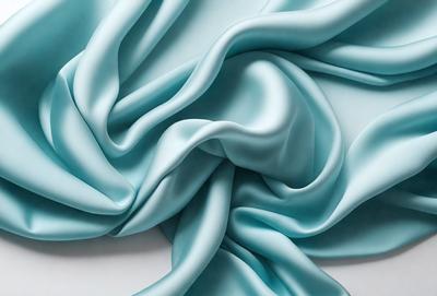 The primary subject of the image is a blue fabric, which is the main object, scene, or focus of the image. The setting or background is a white surface, and the visual style is a photo. The dominant colors are blue and white, creating a calm and serene atmosphere.