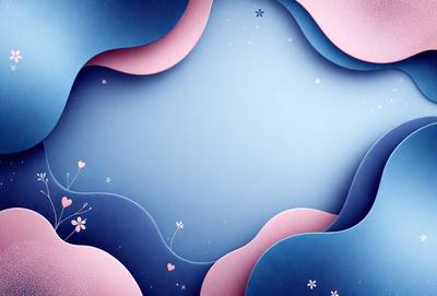 The primary subject of the image is a blue and pink background with a pattern of stars and flowers. The setting is a blue and pink swirl, creating a visually appealing and artistic backdrop. The visual style is a combination of digital art and illustration, giving the image a unique and creative appearance. The colors and mood of the image are predominantly blue and pink, evoking a sense of warmth and tranquility.