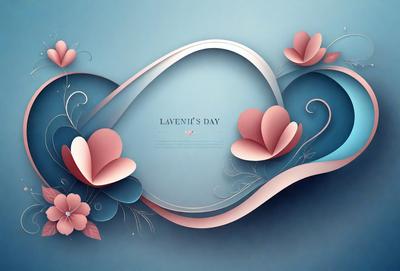 The primary subject of the image is a beautifully designed card with a lavender theme. The card features a pink and blue color scheme, with a lavender flower as the main decoration. The setting is a blue background, which complements the overall design of the card. The visual style is a combination of digital art and illustration, creating a unique and eye-catching presentation. The colors and mood of the card are warm, inviting, and elegant, making it an ideal choice for a special occasion or celebration.