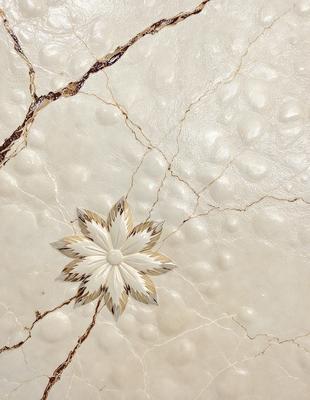 The primary subject of the image is a flower, which is the main object, scene, or focus of the image. The setting or background features a white surface, possibly a wall or a piece of artwork. The visual style of the image is a combination of photo and digital art, as it appears to be a close-up of the flower on a white background. The colors and mood of the image are predominantly white, giving it a clean and minimalist appearance.