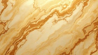 The primary subject of the image is a marble-like surface with a gold and white color scheme. The setting is a patterned wall, and the visual style appears to be a combination of a photo and a drawing. The colors and mood of the image are warm and inviting, with the gold and white tones creating a sense of luxury and elegance.