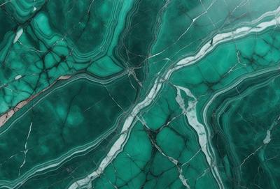 The primary subject of the image is a close-up of a green marble wall. The setting is a room with a green marble wall as the main focus. The visual style is a photo of the marble wall, showcasing its unique texture and color. The dominant colors are green and blue, creating a serene and natural atmosphere.