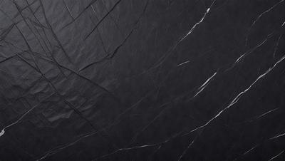 The primary subject of the image is a black marble countertop. The setting is a kitchen, with the countertop being the main focus of the scene. The visual style is a close-up of the marble countertop, showcasing its texture and pattern. The colors and mood of the image are predominantly dark, with the black marble countertop being the main source of contrast.