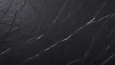 The primary subject of the image is a black marble countertop. The setting is a kitchen, with the countertop being the main focus of the scene. The visual style is a close-up of the marble countertop, showcasing its texture and appearance. The colors and mood of the image are predominantly dark, with the black marble countertop being the main source of contrast and visual interest.
