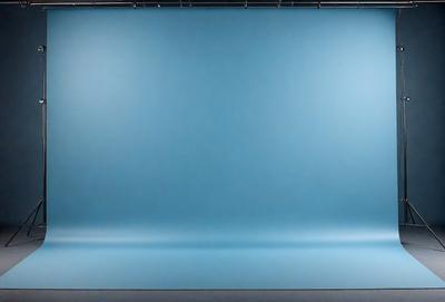 The primary subject of the image is a large blue wall. The setting is a room with a blue background, and the visual style appears to be a photo. The dominant colors are blue and white, creating a calm and serene atmosphere.
