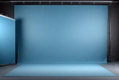 The primary subject of the image is a large blue wall. The setting is a room with a blue background, and the visual style appears to be a photo. The dominant colors in the image are blue and white, creating a calm and serene atmosphere.