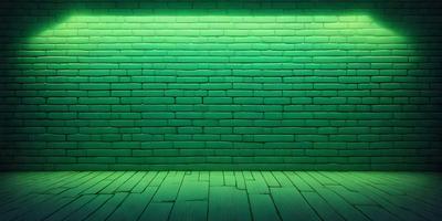 The primary subject of the image is a green brick wall. The setting is a room with a green brick wall, and the visual style is a photo. The dominant colors in the image are green, and the overall atmosphere is bright and lively.