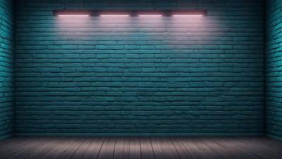 The primary subject of the image is a blue brick wall. The setting is a brick wall with a blue background, and the visual style is a photo. The dominant colors are blue and white, creating a calm and serene atmosphere.