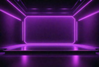 Purple room with purple walls and a purple floor.