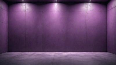 Purple wall, purple floor, purple lighting, purple everything.