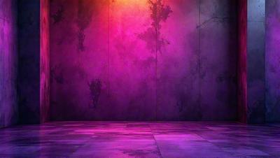 The primary subject of the image is a purple wall with a pink background. The setting is a room with a purple floor. The visual style is a photo, and the dominant colors create a mood of calmness and relaxation.