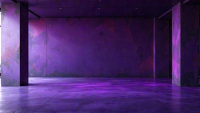The primary subject of the image is a purple wall with a purple floor. The setting is a room with a purple wall and a purple floor. The visual style is a photo, and the colors and mood are predominantly purple, creating a unique and artistic atmosphere.