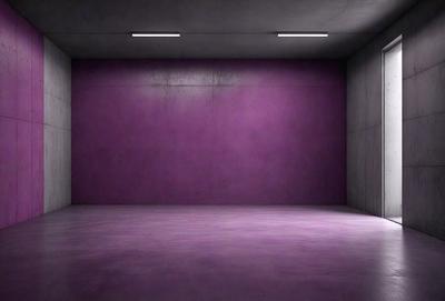 Purple wall, purple floor, purple lighting.