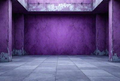 Purple wall, purple floor, purple room.