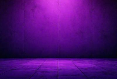 Purple wall, purple floor, purple lighting.