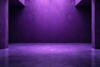 Purple wall, purple floor, purple lighting.