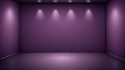 Purple wall with lights on it.