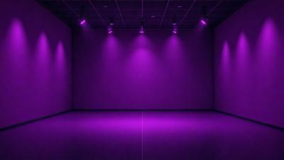 Purple room with purple walls and ceiling.