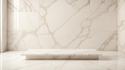 The primary subject of the image is a white marble bench. The setting is a white marble wall, which serves as the background. The visual style is a photo, capturing the details of the marble bench and the wall. The colors and mood of the image are predominantly white, giving it a clean and elegant appearance.
