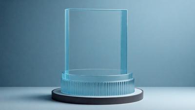 The primary subject of the image is a blue glass bowl or vase, which is placed on a table. The setting is a blue background, which creates a contrasting and visually appealing environment. The visual style of the image is a photo, showcasing the glass bowl in detail. The colors and mood of the image are predominantly blue, giving it a calm and serene atmosphere.