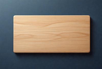 The primary subject of the image is a wooden board. The setting is a blue wall, and the visual style is a photo. The colors and mood of the image are predominantly blue, creating a calm and serene atmosphere.