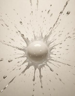 The primary subject of the image is a white, round, and shiny object, which appears to be a glass ball or a white globe. The setting is a white background, which provides a clean and minimalist appearance. The visual style is a close-up of the white globe, showcasing its details and texture. The colors and mood of the image are predominantly white, giving it a clean and serene atmosphere.