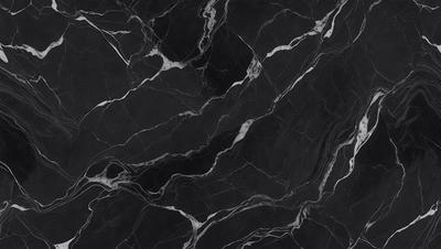 The primary subject of the image is a close-up of a marble surface, showcasing its intricate patterns and textures. The setting is a black background, which highlights the marble's natural beauty. The visual style is a high-quality photo, capturing the details of the marble surface. The colors and mood of the image are predominantly black and white, giving it a classic and elegant appearance.